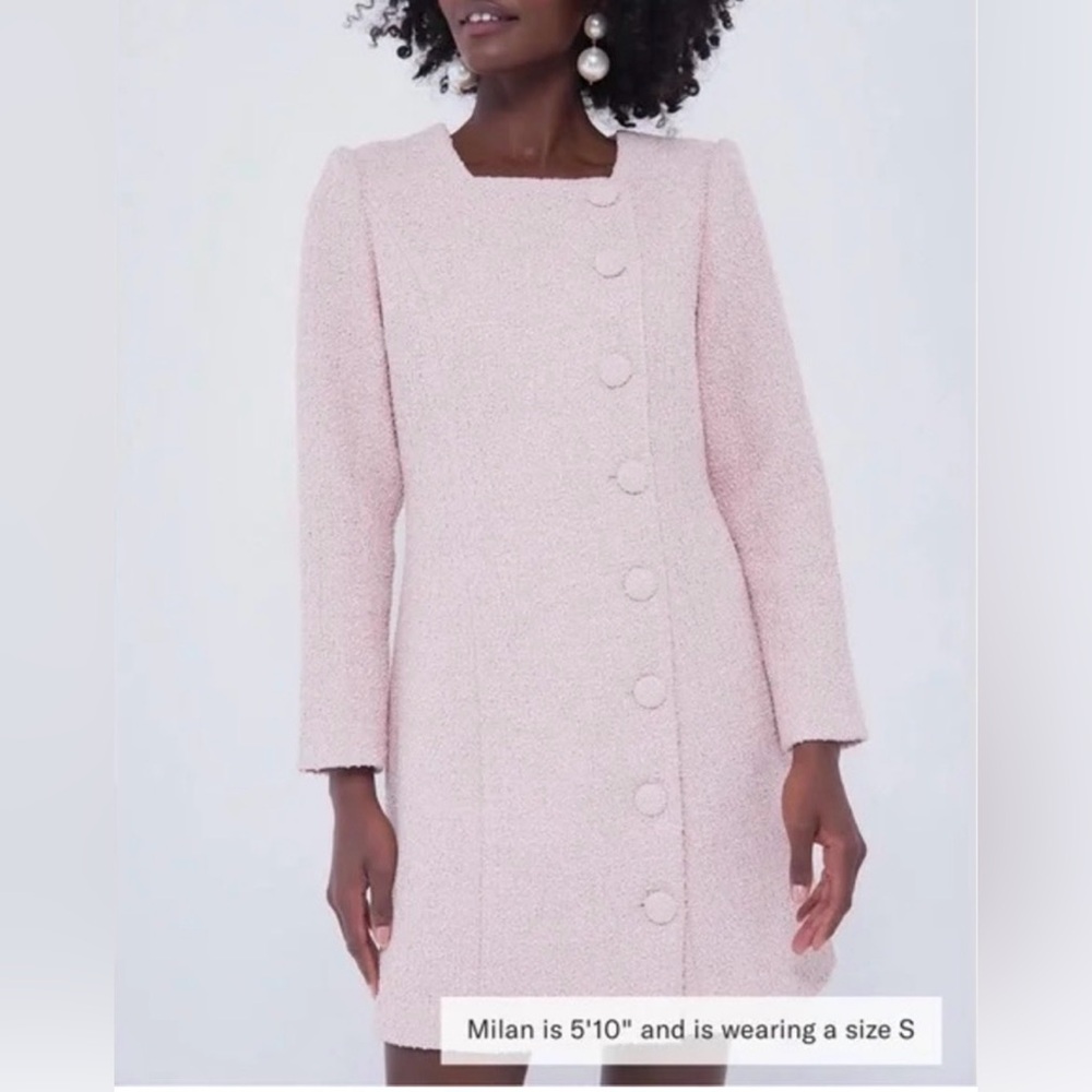 Tuckernuck Tweed Birkley Button-Front Long Sleeve Dress